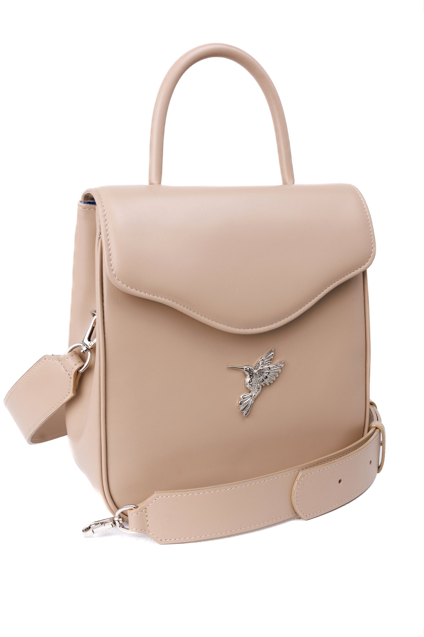 Morning Bloom beige leather bag