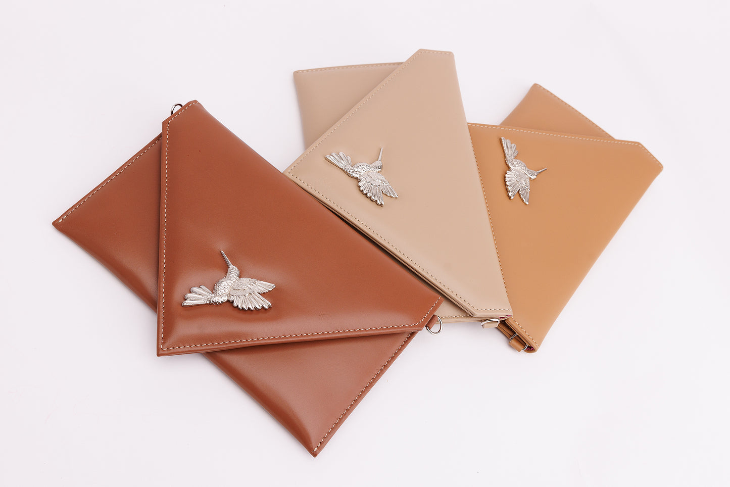 Sophie camel envelope leather bag