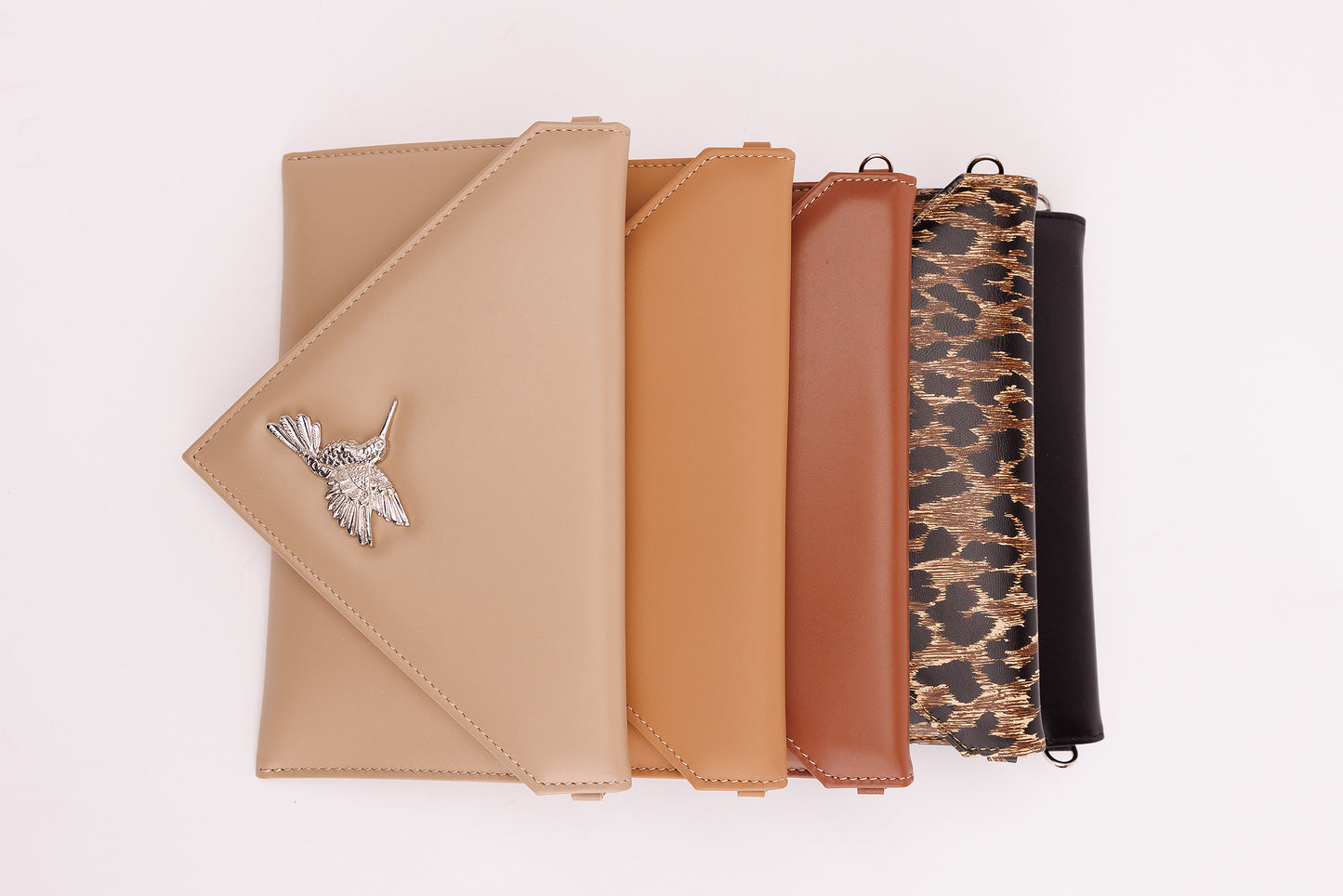 Sophie camel envelope leather bag