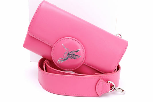 Humming Pink leather bag