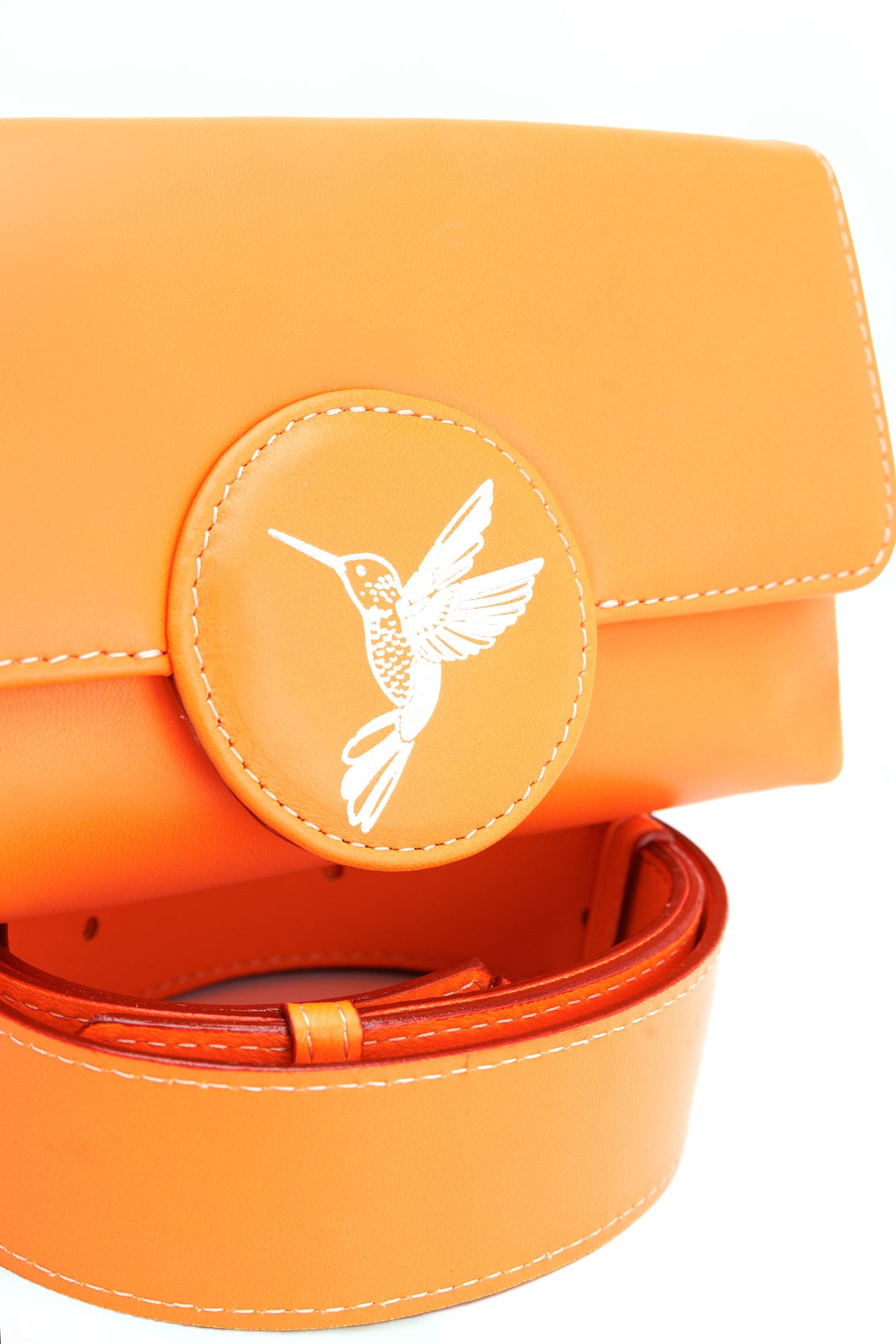 Humming Orange leather bag