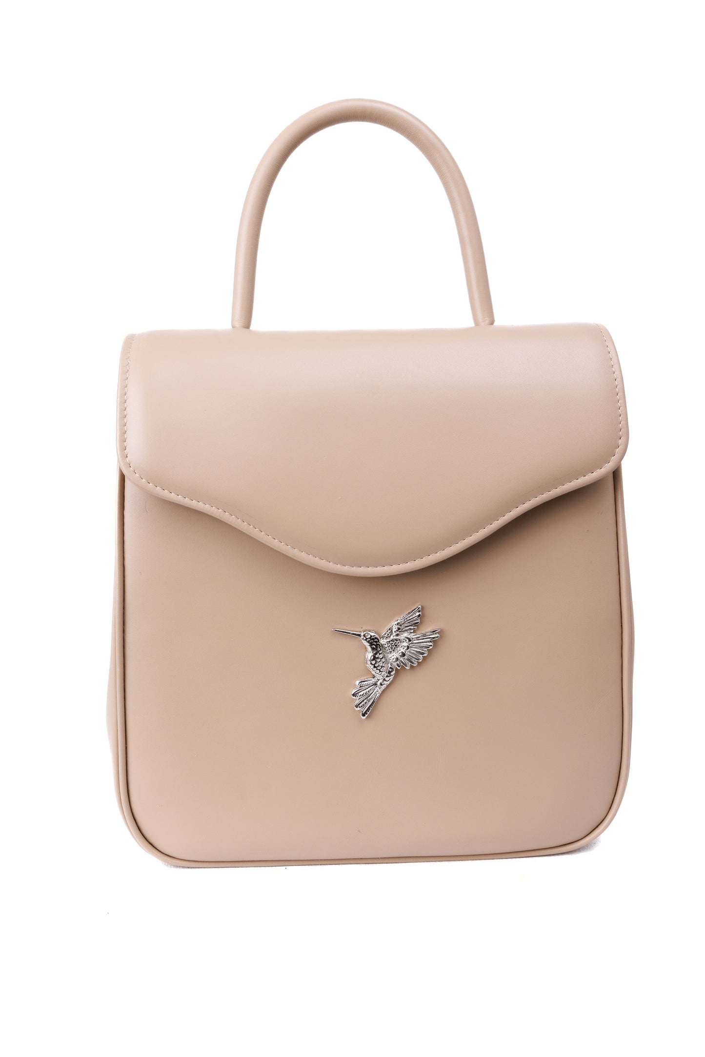 Morning Bloom beige leather bag
