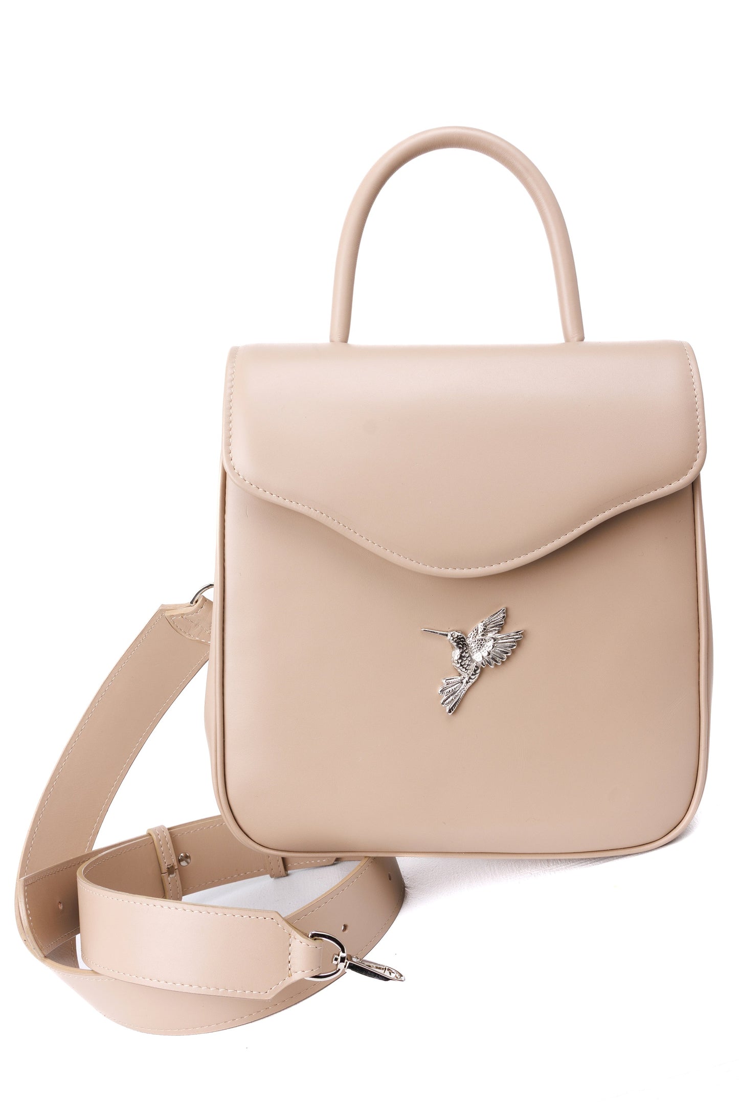 Morning Bloom beige leather bag