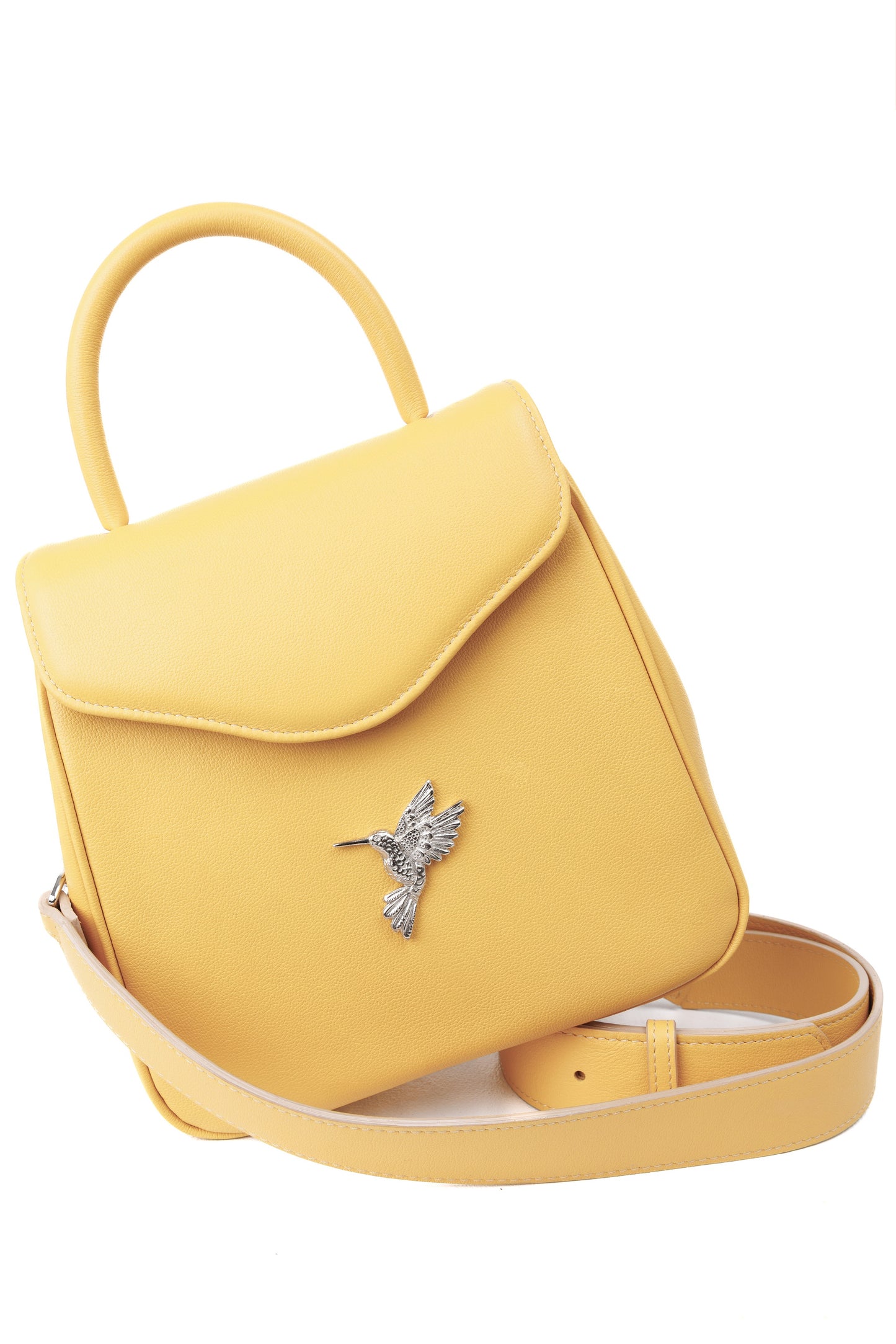 Morning Bloom yellow leather bag