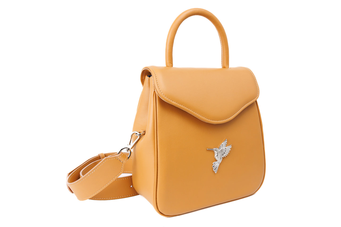 Morning Bloom camel leather bag