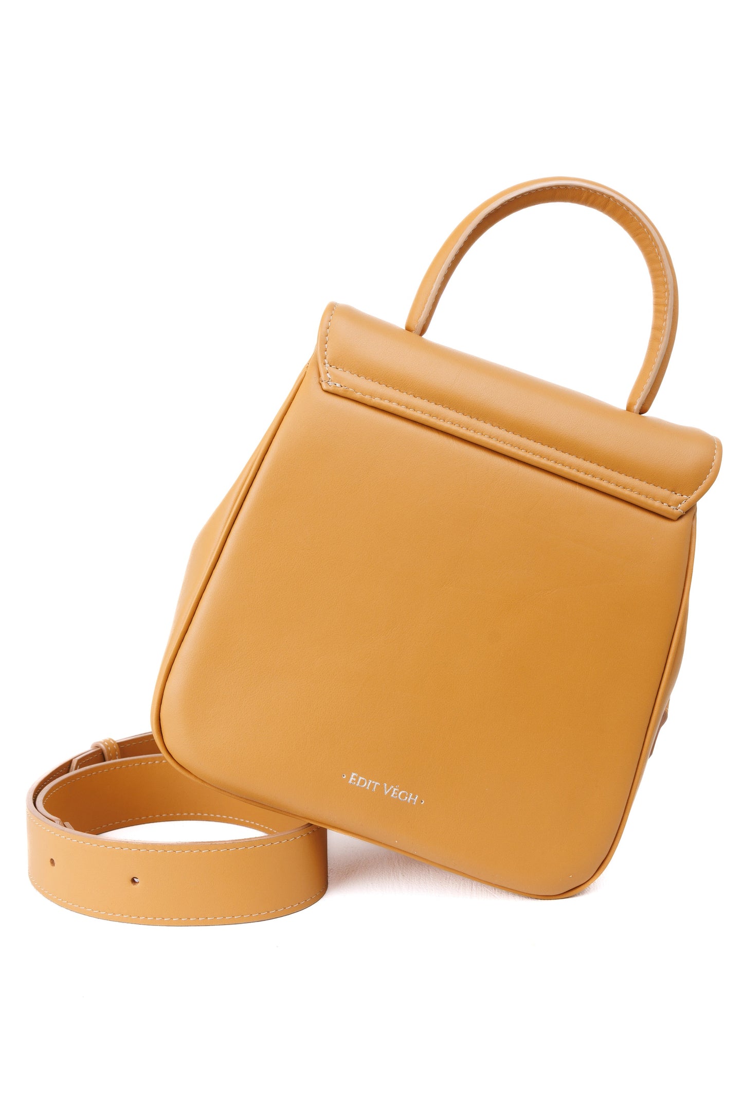 Morning Bloom camel leather bag