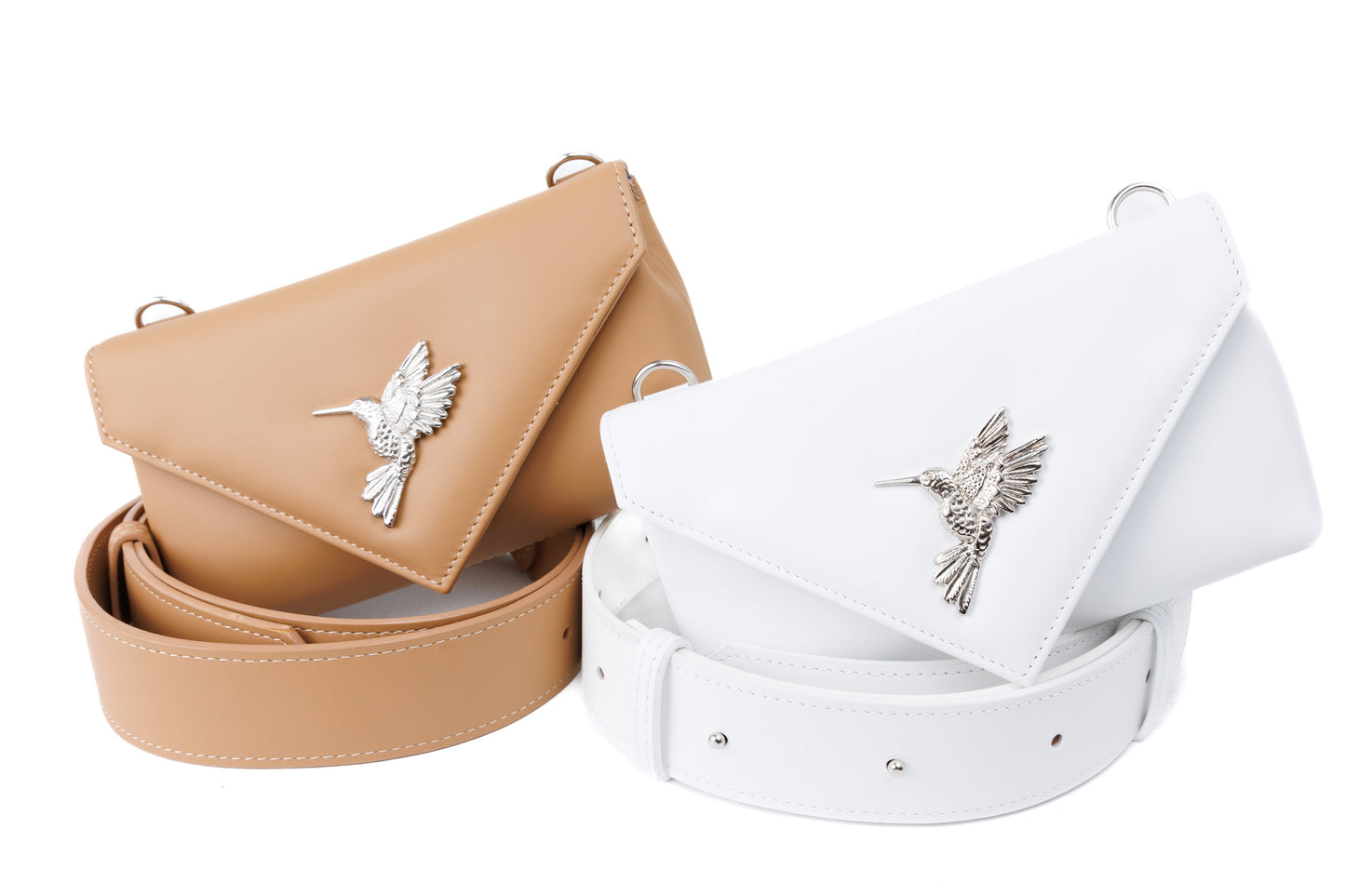 Flare camel leather bag