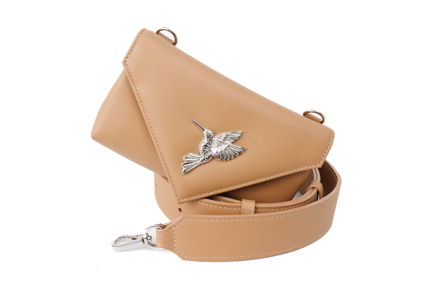 Flare camel leather bag
