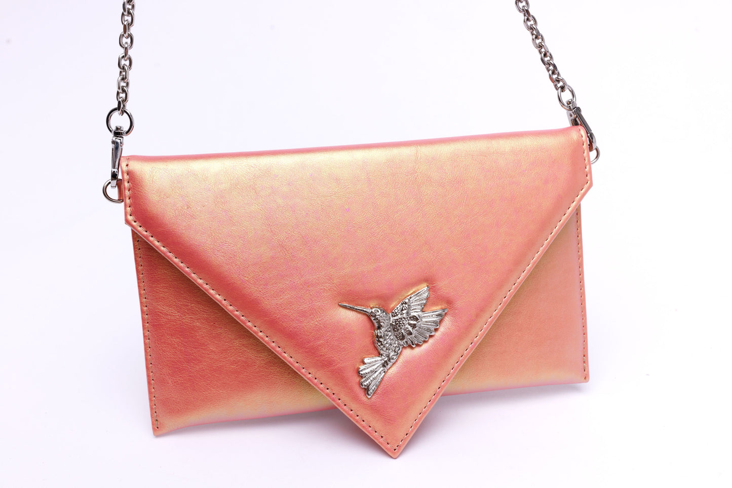 Sophie champagne pink envelope with hummingbird