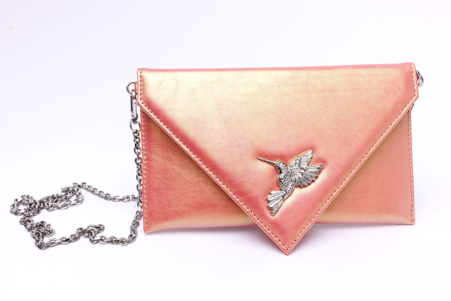 Sophie champagne pink envelope with hummingbird