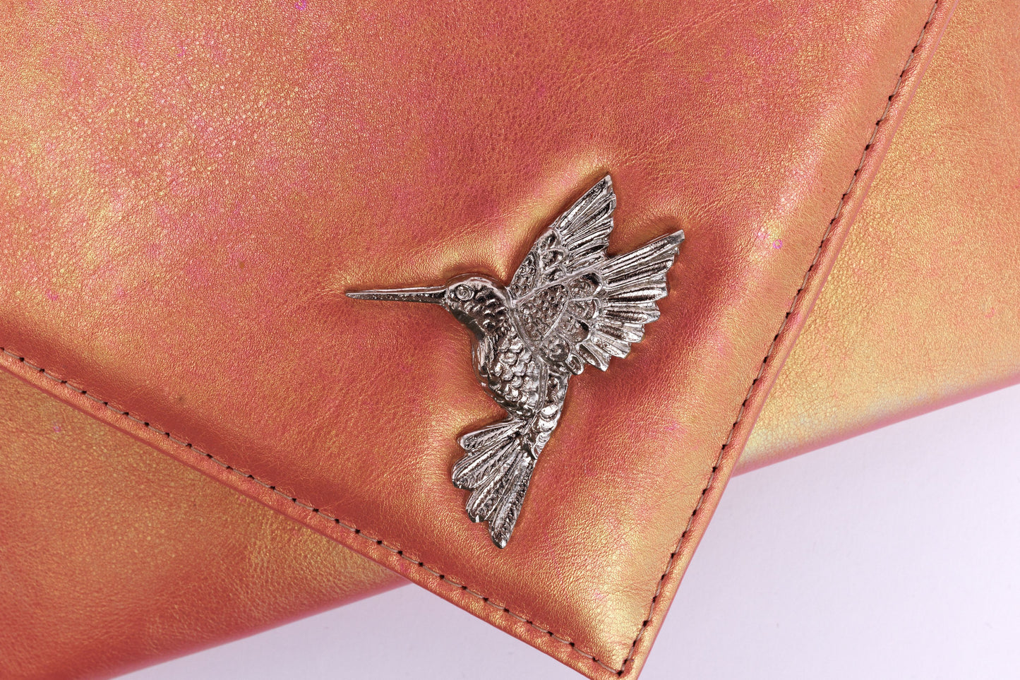 Sophie champagne pink envelope with hummingbird