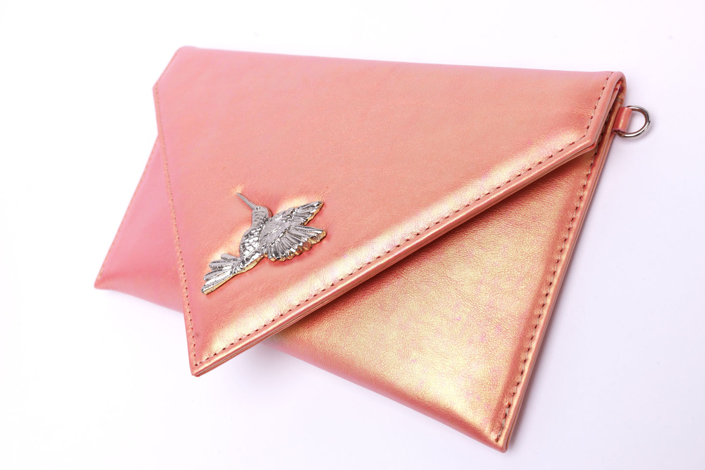 Sophie champagne pink envelope with hummingbird