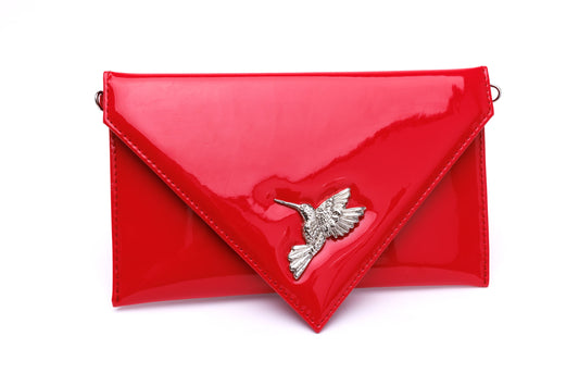 Sophie bordeaux envelope with hummingbird