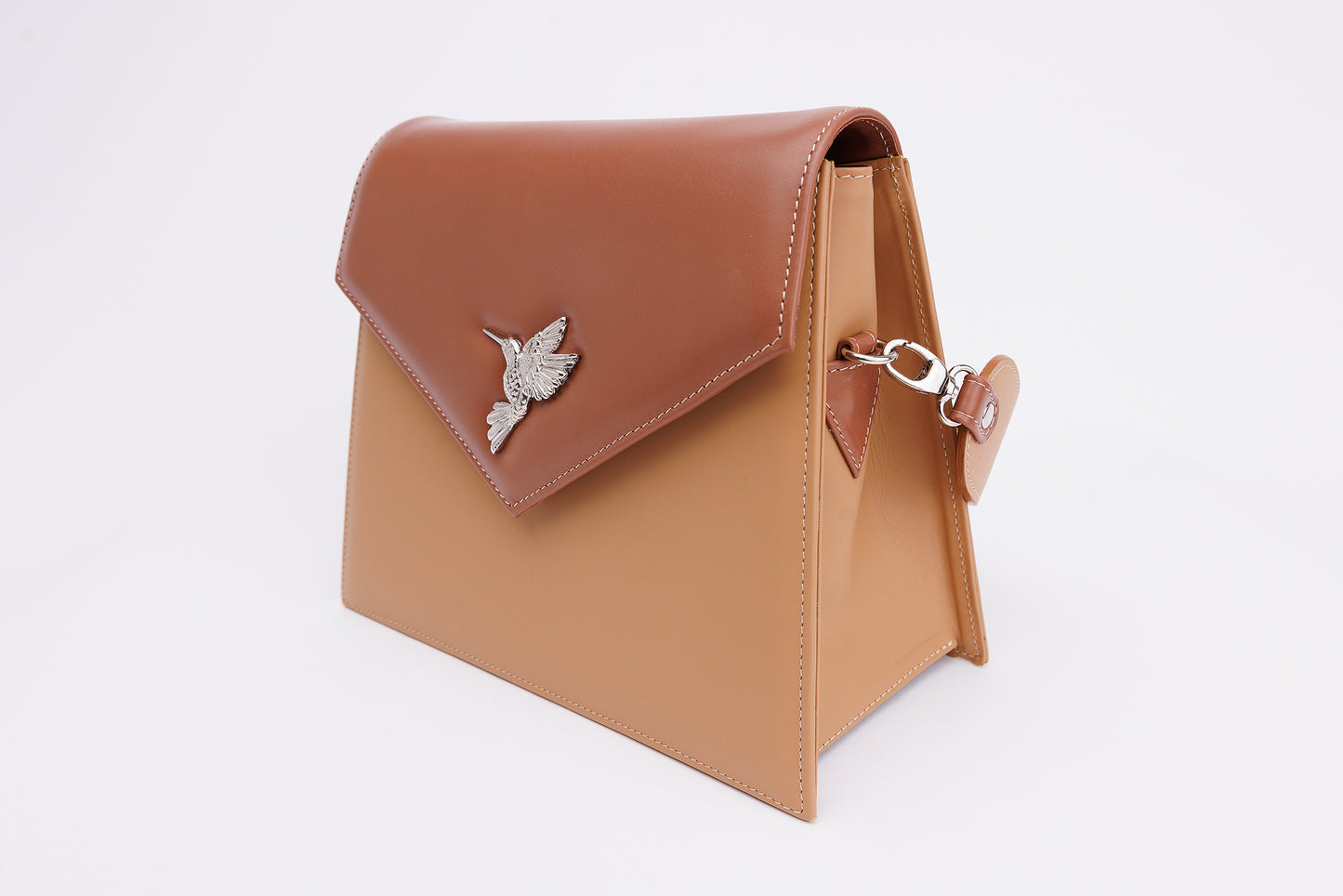 Sophie camel- chocolate leather bag