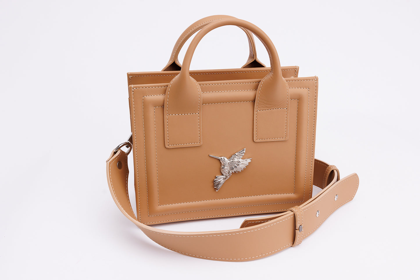 Roxy mini camel leather bag