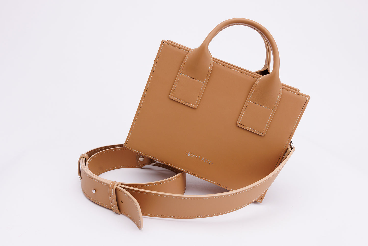 Roxy mini camel leather bag