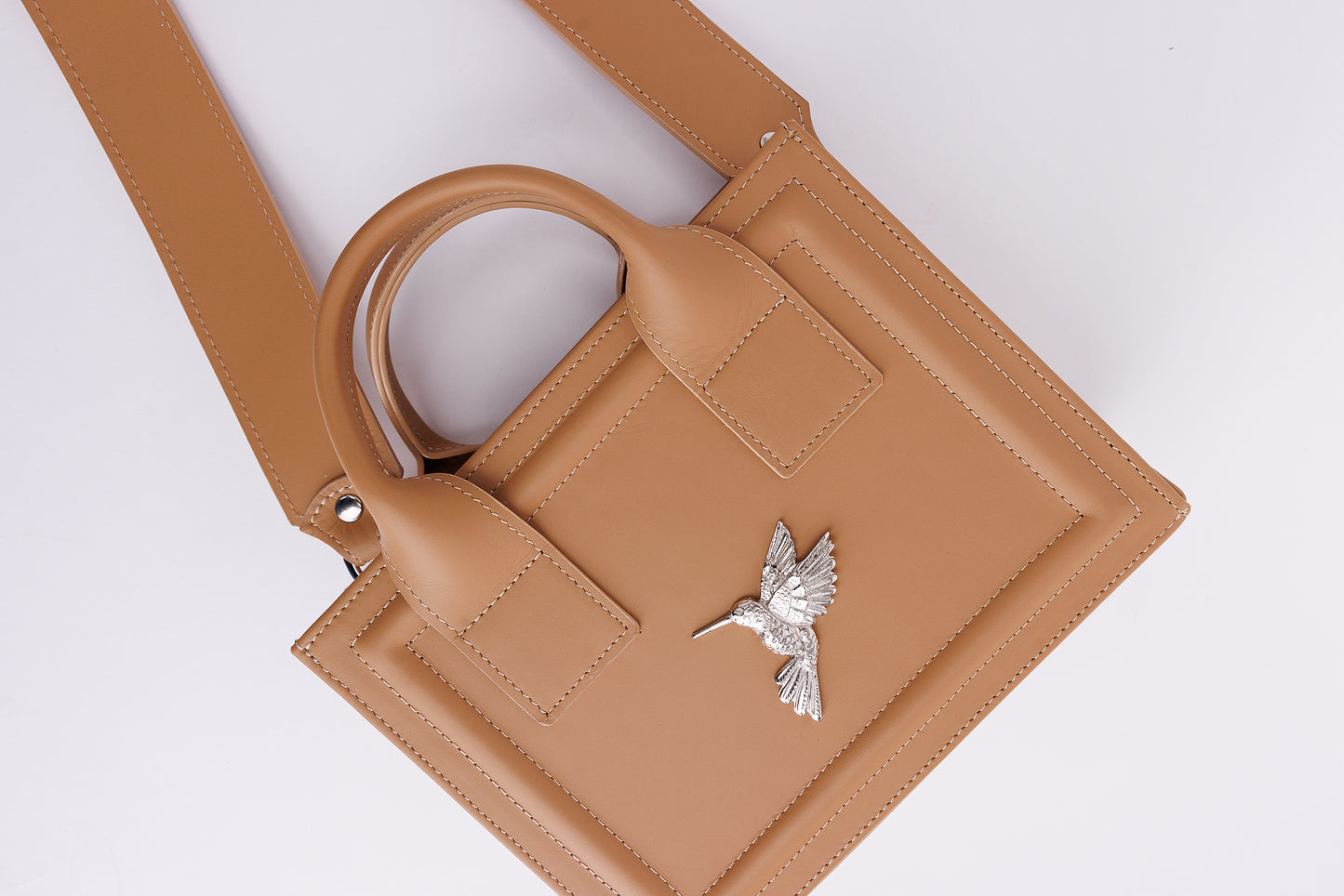 Roxy mini camel leather bag