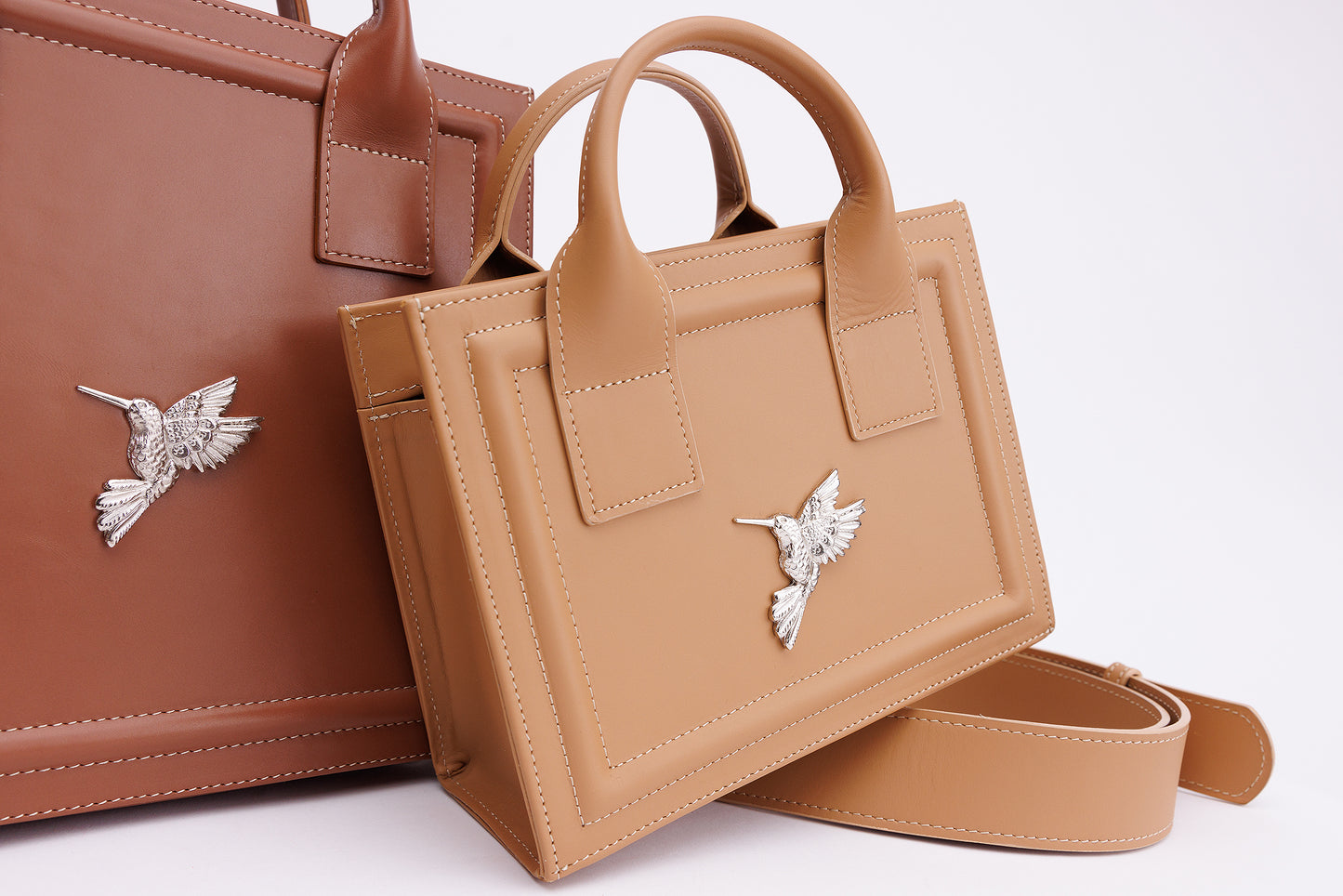 Roxy mini camel leather bag