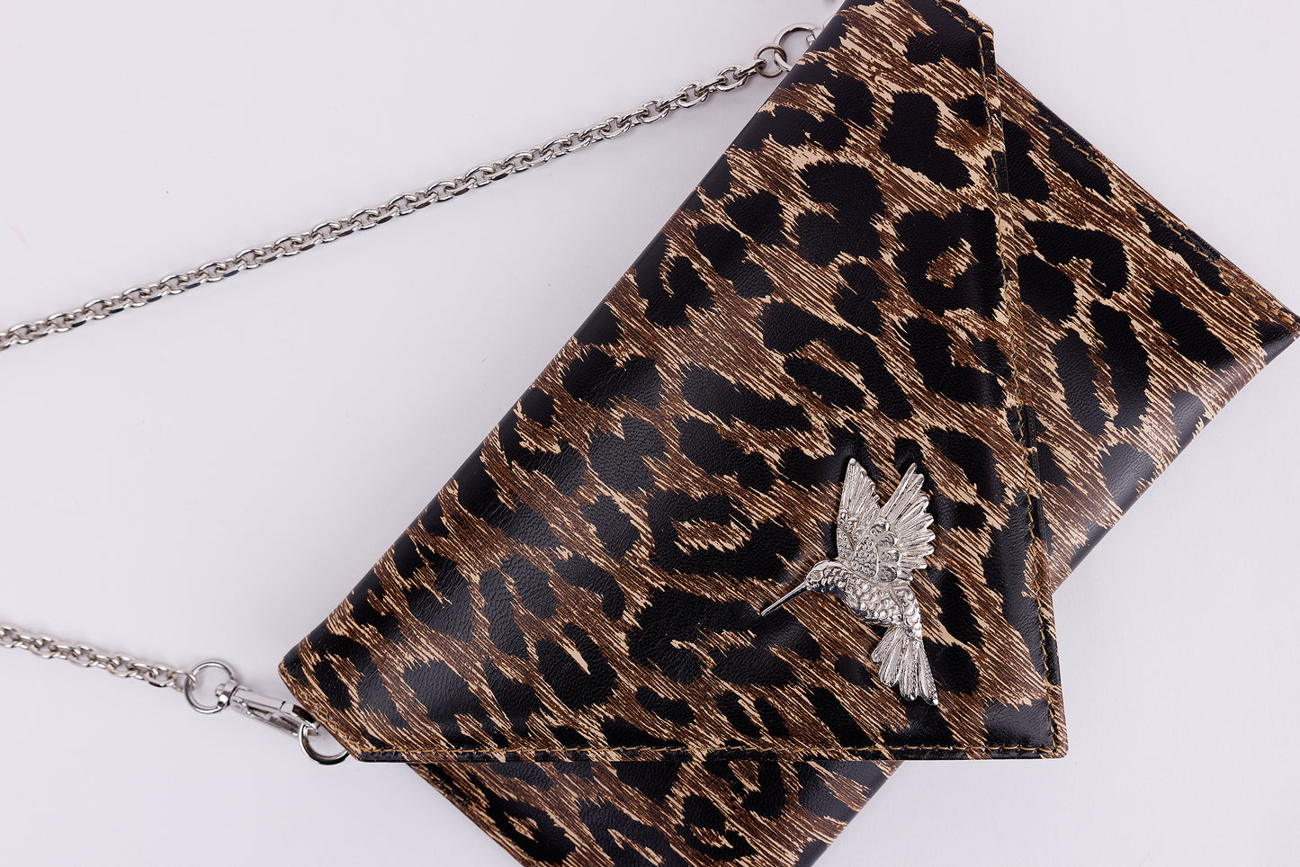 Sophie ocelot envelope leather bag