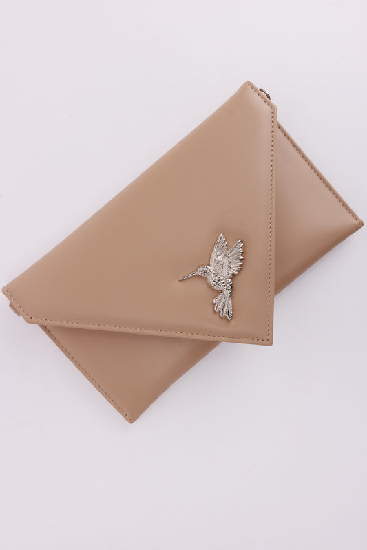 Sophie beige envelope leather bag