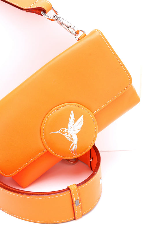 Humming Orange leather bag